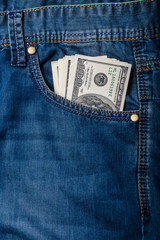 Dollar Bills in Pocket