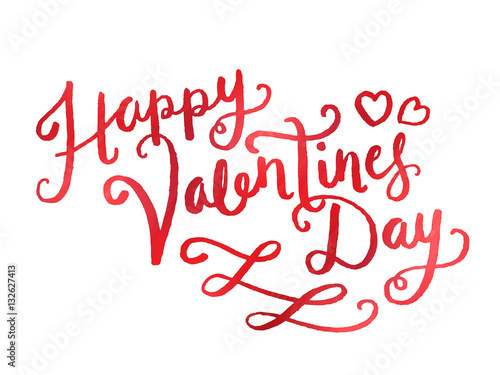 Happy valentines day calligraphic font design stock vector "HAPPY VALENTINE’S DAY Card in handdrawn font with hearts" Stock image