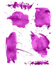 Colorful abstract watercolor texture with splashes and spatters. Modern creative watercolor background for trendy design.