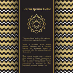Background with gold chevron ornament