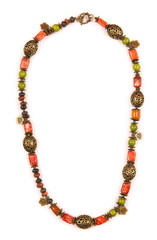 Jewellery necklace isolated on white background