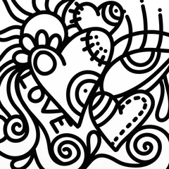 Cercles muraux Abstraction classique design with heart and eye in black and white