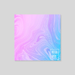 Abstract card with liquid lines. Marble effect. Vector illustration.