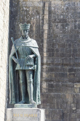 Statue of king Duarte, also called Edward, ancient Portugal sovereign, placed in Viseu