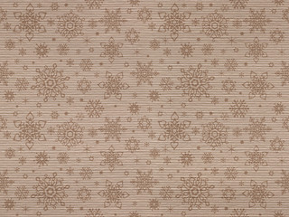 ribbed kraft textured seamless pattern with christmas snowflakes
