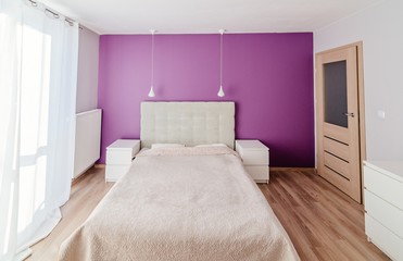 Modern bedroom in apartment