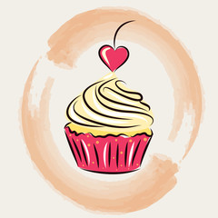 Sweet cupcakes. St. Valentines Day.