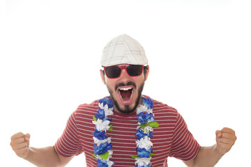 Young man ready for the revelry.