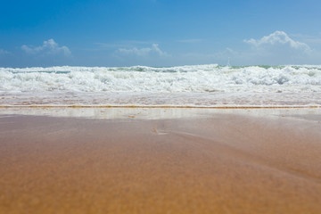 Beautiful mediterranean water lapping on the shore