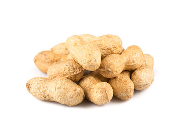 Pile of peanuts close up