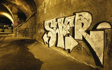 Night graffiti in Bratislava