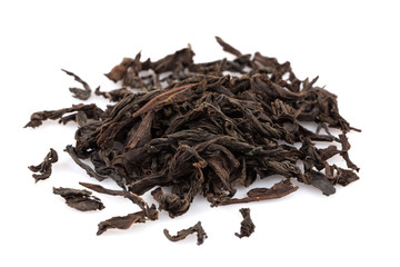 Black tea isolated on white