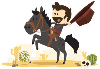 cow boy bandit saluant