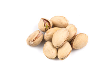 Heap of salted pistachio nuts