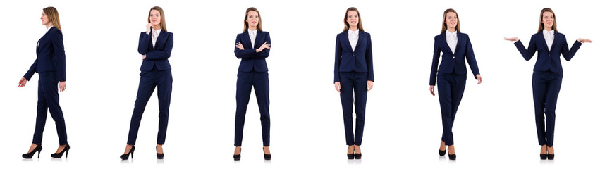 Businesswoman in suit isolated on white