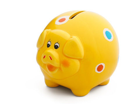 Yellow piggy bank outlet