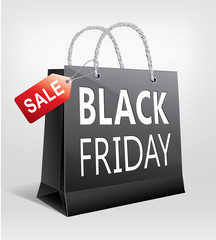 Black Friday Sale, gift bag with label