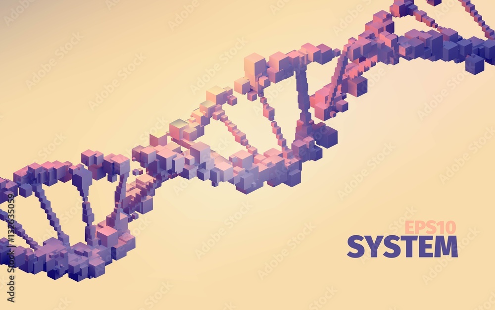 Poster system illustration. 3d vector abstract background. cube elements. boxes structure