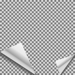 Folded transparent blank vector note planner sticker.