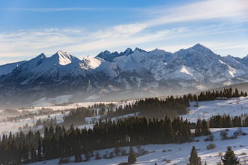 Obraz premium Winter landscape of High Tatra Mountains