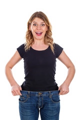 Fototapeta premium I am so happy for my weightloss