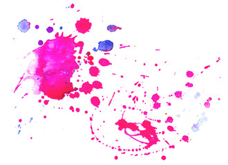 Colorful abstract watercolor texture with splashes and spatters. Modern creative watercolor background for trendy design.