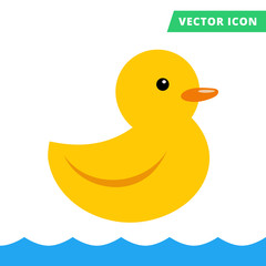 Duck rubber toy yellow color flat