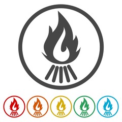 Bonfire Icon, Vector Illustration of a Fire Icon