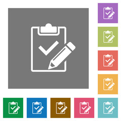 Obraz premium Fill out checklist square flat icons
