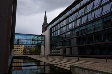Lines & perspective of modern architecture in Copenhagen, Denmark