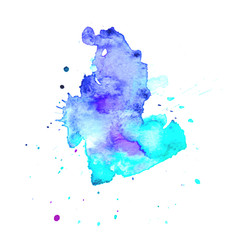 Colorful abstract watercolor texture with splashes and spatters. Modern creative watercolor background for trendy design.