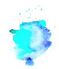 Colorful abstract watercolor texture with splashes and spatters. Modern creative watercolor background for trendy design.