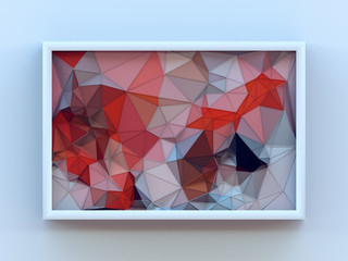 Abstract colored polygonal triangular mosaic background. 3d rendering