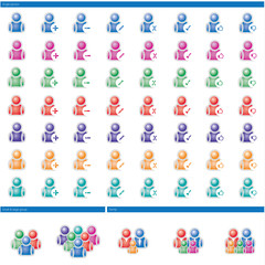 61 colored icons "People"