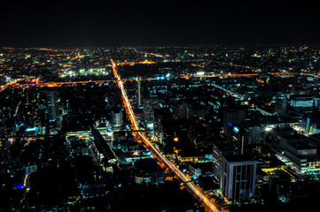 Aerial city view of  Bangkok