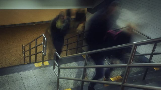 Subway entrance time-lapse