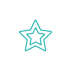 star rating five point pointed line icon blue on white