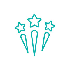 firework sparkle stars line blue icon