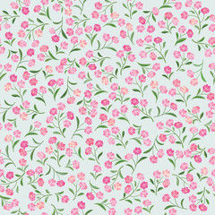Floral pattern. Flower seamless background. Flourish ornament. Spring garden texture