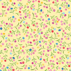 Fototapeta premium Floral pattern. Flower seamless background. Flourish ornament. Spring garden texture