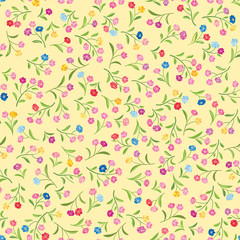 Floral pattern. Flower seamless background. Flourish ornament. Spring garden texture