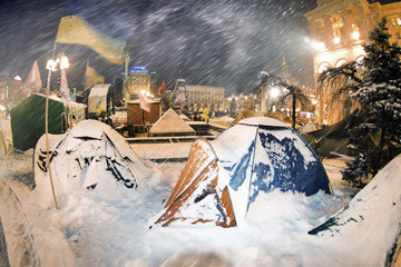 Snow tent in the capital