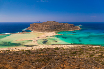 Fototapeta na wymiar Balos beach and lagoon, Chania prefecture, West Crete, Greece