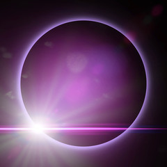 Fototapeta premium exotic planet surrounded by purple light