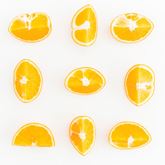 Orange. White Background. Flat lay