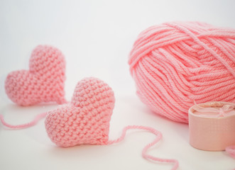 Cute handmade crochet hearts