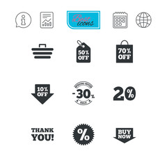 Sale discounts icon. Shopping, deal signs.