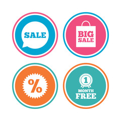 Sale speech bubble icon. Discount star symbol.