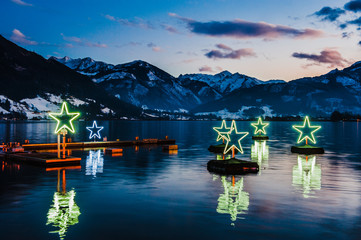 Mountains ski resort Zell am See Austria.