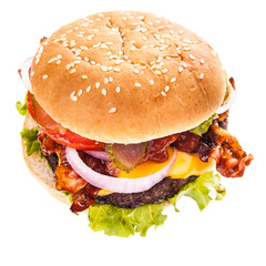 Big juicy burger top